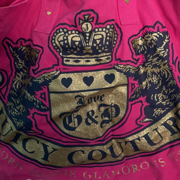 New Juicy Couture Vintage glitter tote bag large Pink gold - Picture 2 of 5
